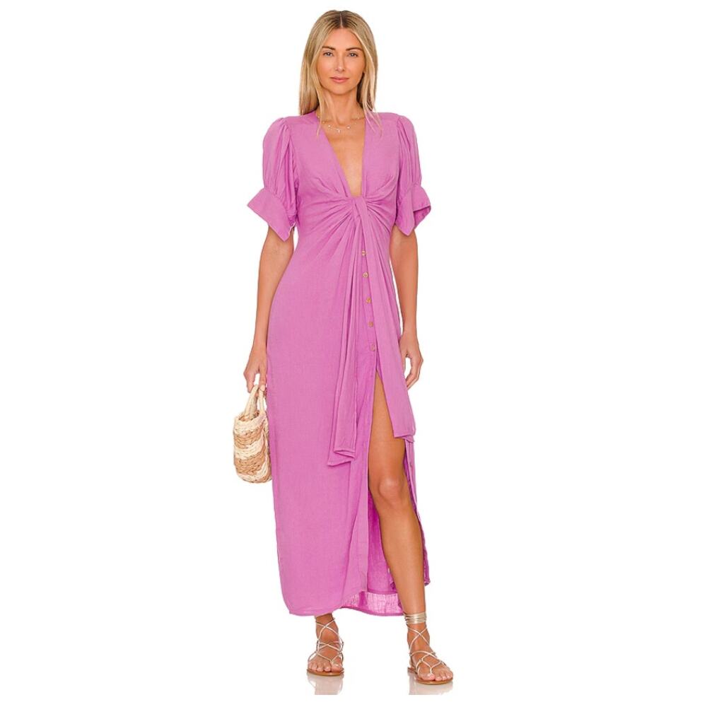 Free People Pink Maxi Dress with Front Knot